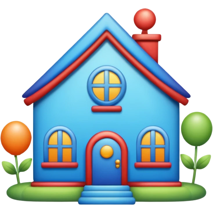 clown house blue emoji