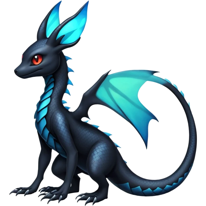 Gothic Colorful Salandit-Umbreon-Fakémon-hybrid-creature (full body)  emoji