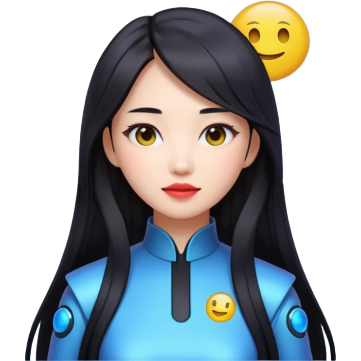 chinese babe ai robot long dark hair emoji emoji