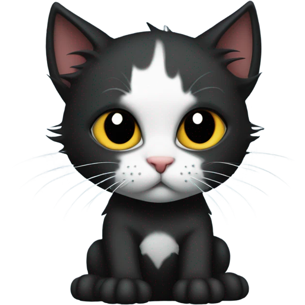 black emo kitten with piercings emoji