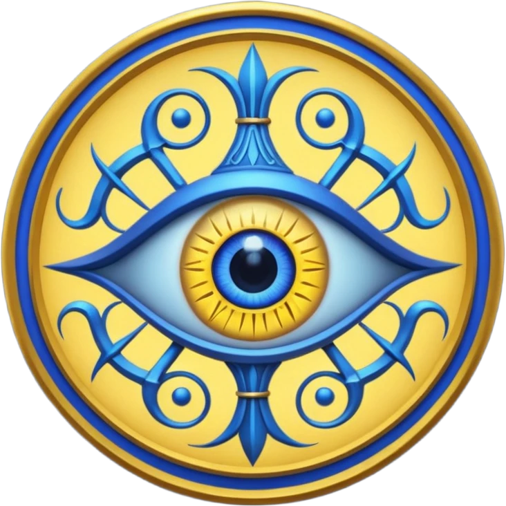 Wiz 101 casting sigil blue and yellow myth eye inspired school emoji