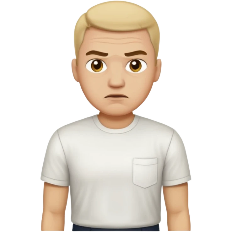 ligth man with a disgusted face full body emoji