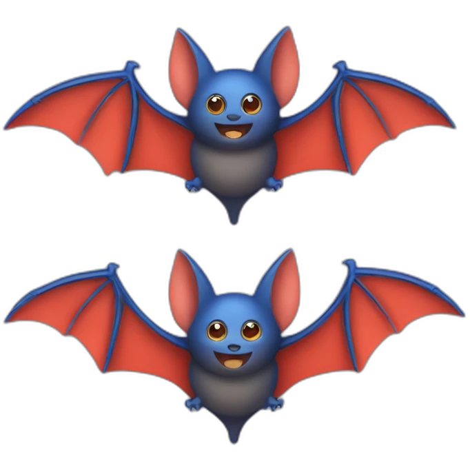 Bat amarillo rojo y azul emoji