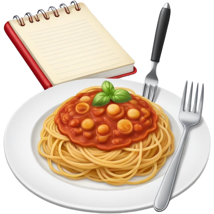 Spaghetti and homework emoji