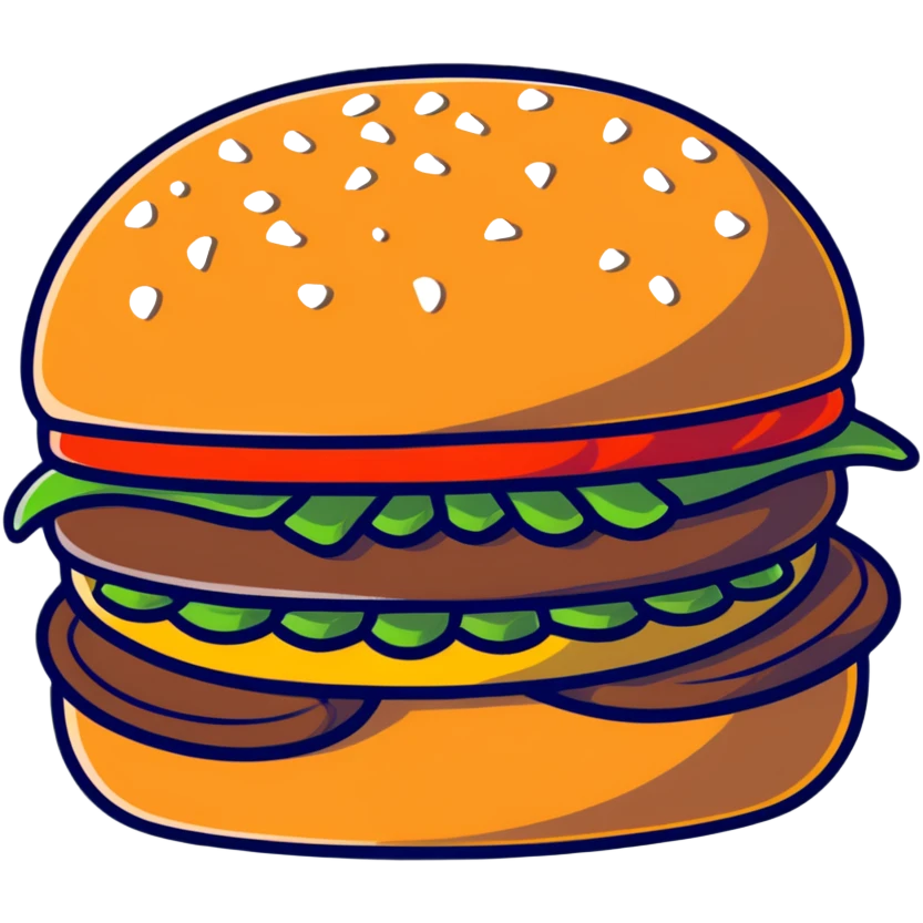 cartoon burger emoji