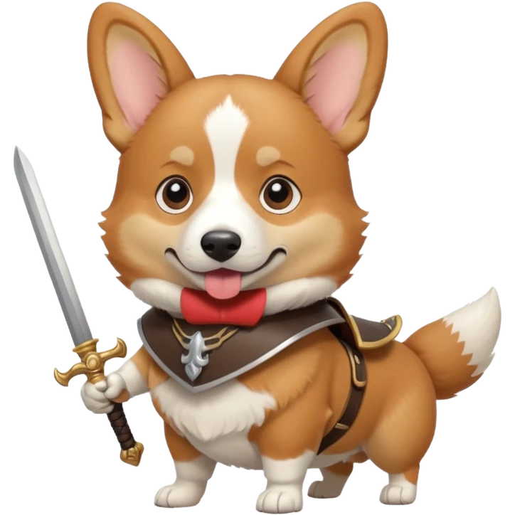 corgi with sword strapped to his front emoji