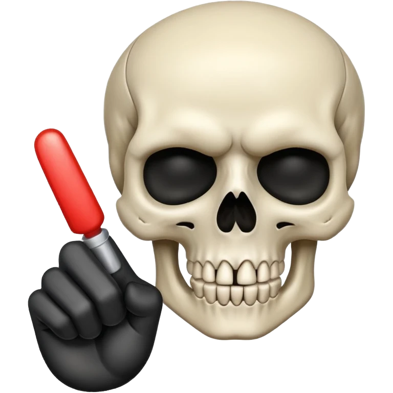 Skull with 🖕✌️ emoji
