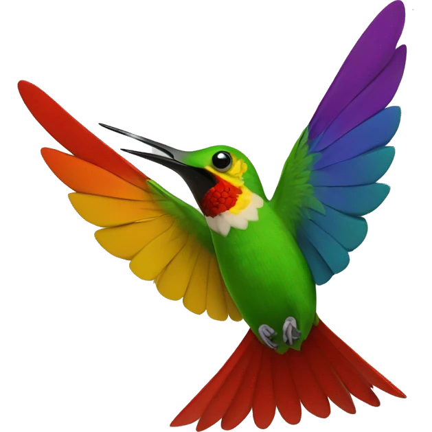 Colibrí de colores volando emoji