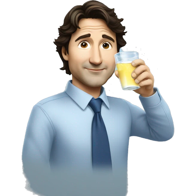 justin trudeau drink water  emoji