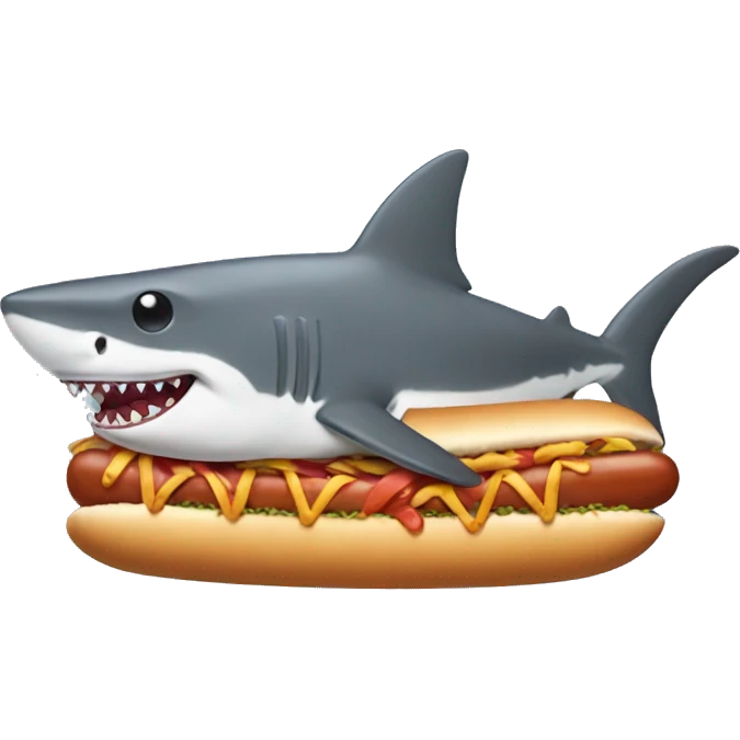 shark with hotdog emoji