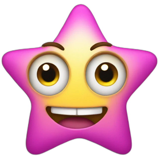Star with eyes and mouth happy emoji