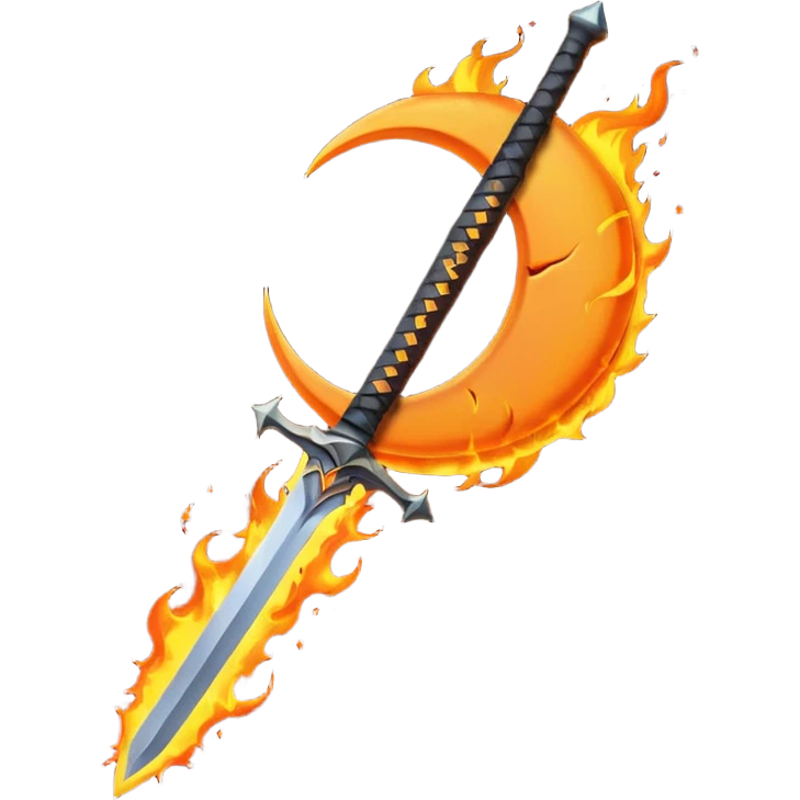 sword fire moon emoji