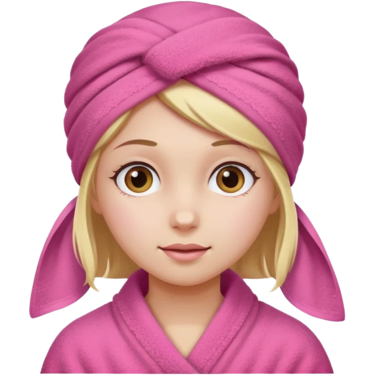 Girl with pink towel in the head emoji
