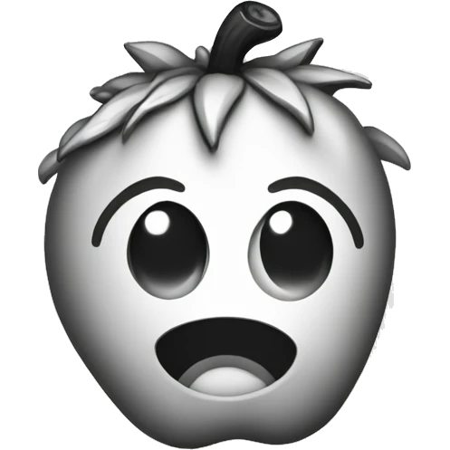 Fresa en blanco y negro emoji