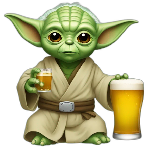 yoda qui boit une biere emoji