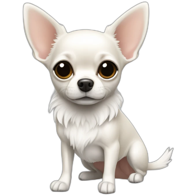 Chihuahua blanc et noir à poils longs emoji