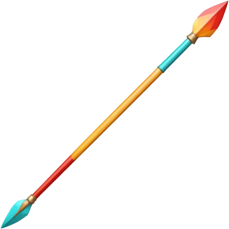 Long thin colorful spear emoji