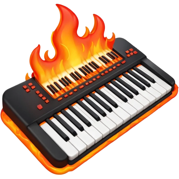 music keyboard on fire emoji