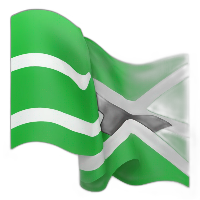A flag consisting of a green line above a white line with three stars in the middle and a black line at the bottom emoji