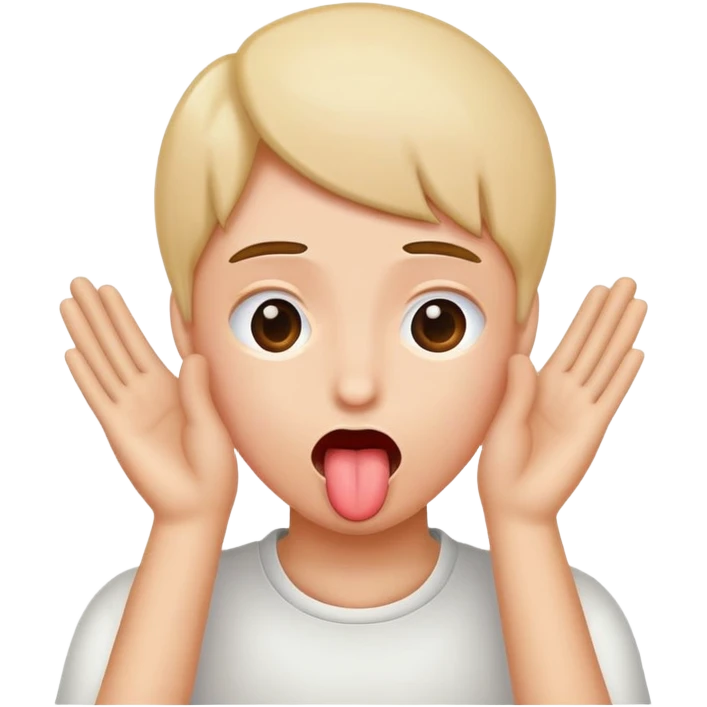 Sticking out tongue hands near head  emoji