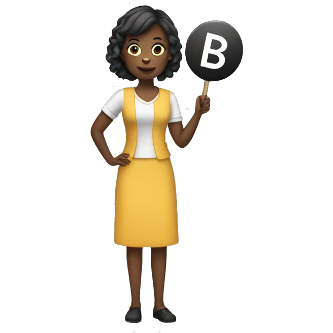 Woman holding 4B sign emoji
