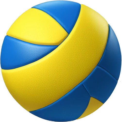 Volleyball ball yellow and blue emoji