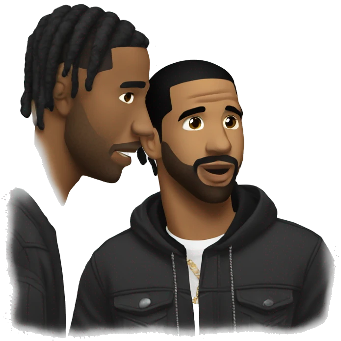 Travis Scott talking to Drake emoji