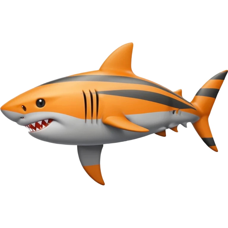 side view of shark body with a cat face emoji