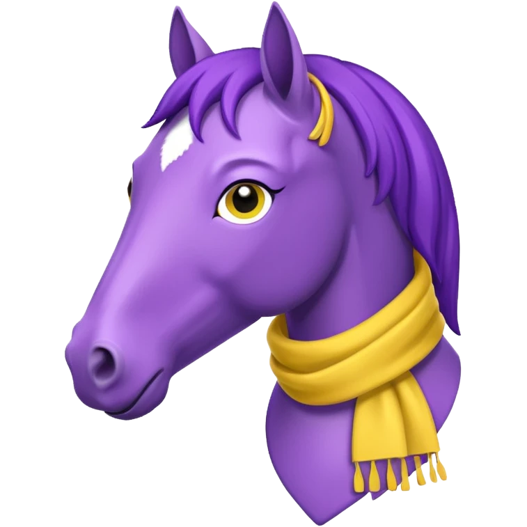 Purple horse wearing yellow scarf
 emoji