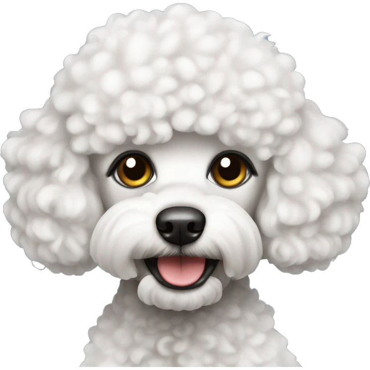 white toy poodle with attitude  emoji