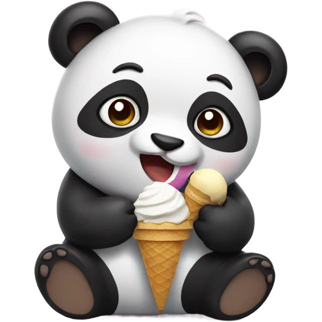 Panda eating ice cream emoji
