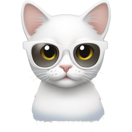Cute cat white sunglasses  emoji