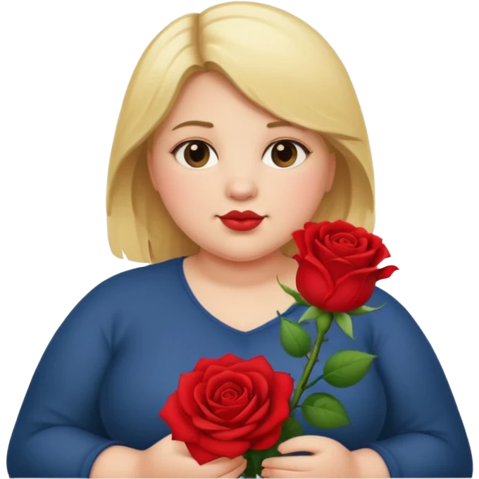 ash Trevino is a fat girl with blonde hair and has a rose in her hand , really fat emoji
