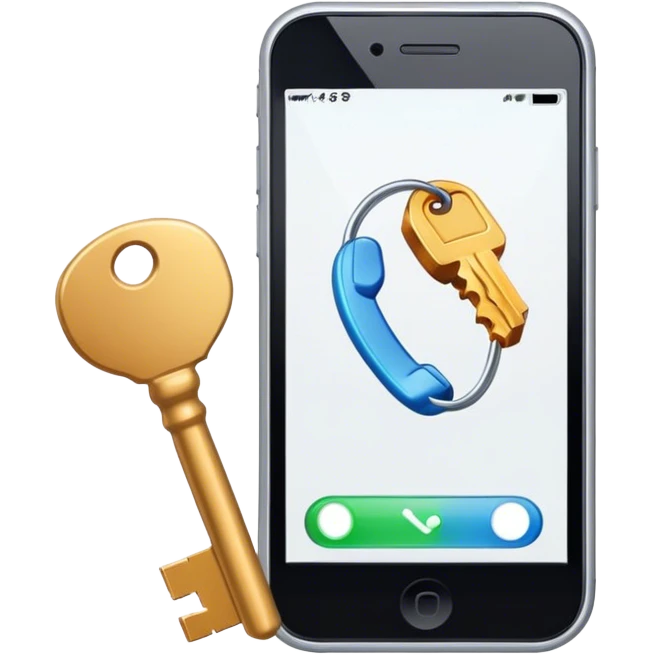 mobile phone and key emoji