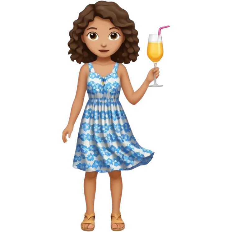 Brunette girl wavy nothing underneath full body emoji