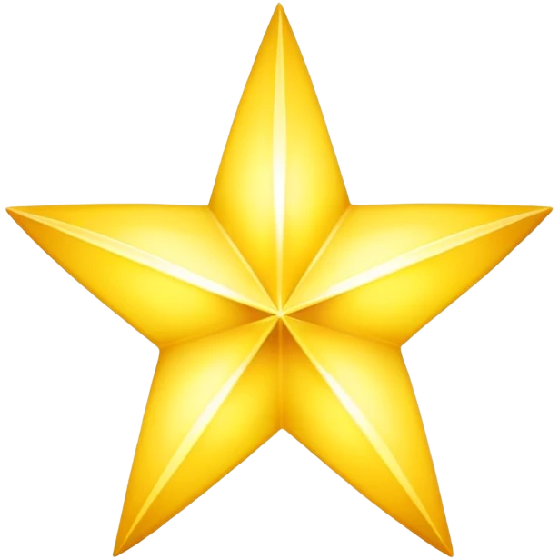 yellow volumetric 4-pointed star, four terminal star emoji
