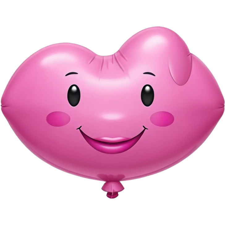 pink puffy inflatable balloon vinyl lips emoji
