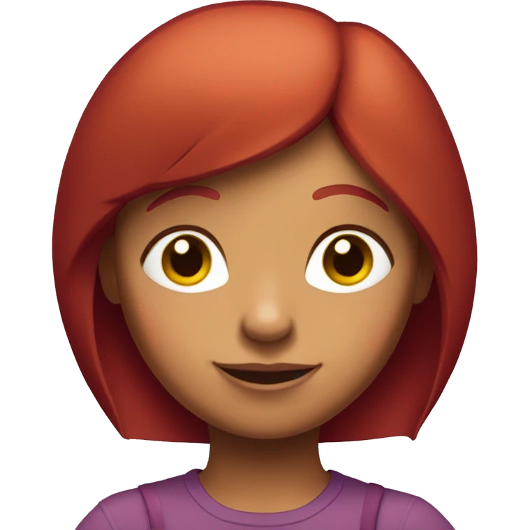 Dora with deep red colour hair emoji