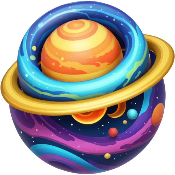 colorful planet with ring emoji