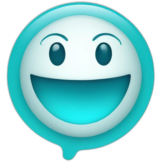 An simple aqua blue smiley emoji