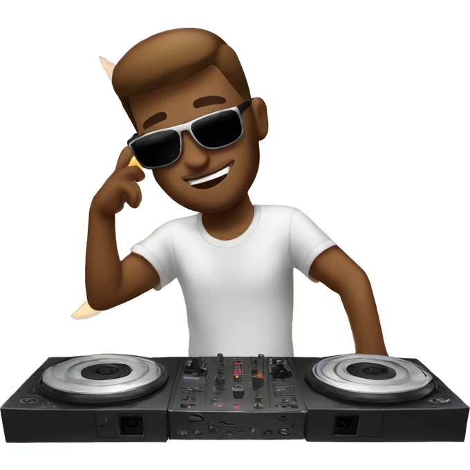 Dj in the mix with the sun behind him emoji