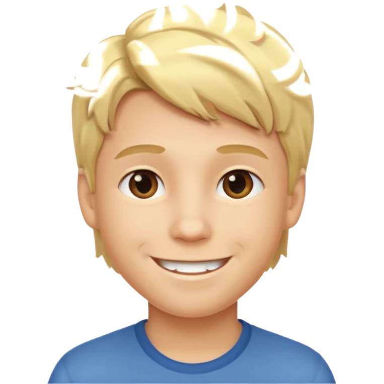 A smiling boy with blonde hair emoji