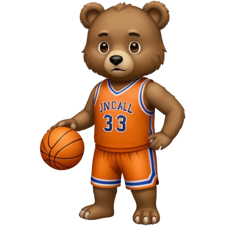 Bear with full body and wearing basketball Jersey emoji