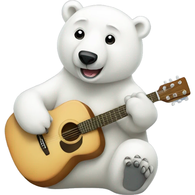 polar bear with guitar emoji