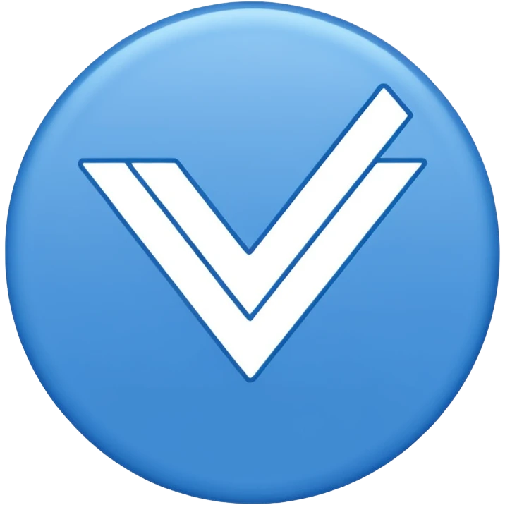 blue circle with a checkmark in the middle emoji