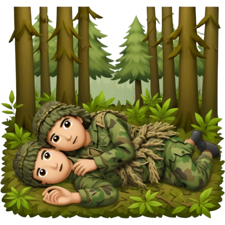 Ghillie suit laying down emoji