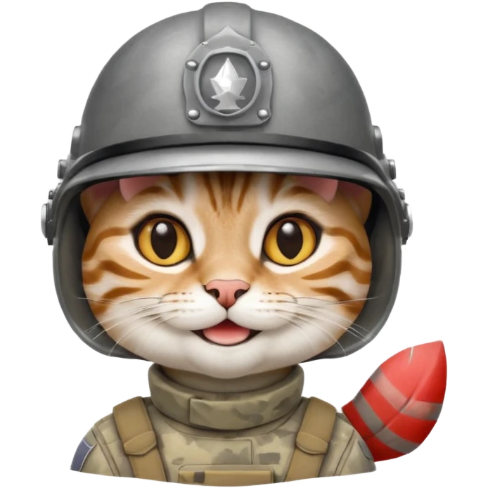 happy soldier cat emoji