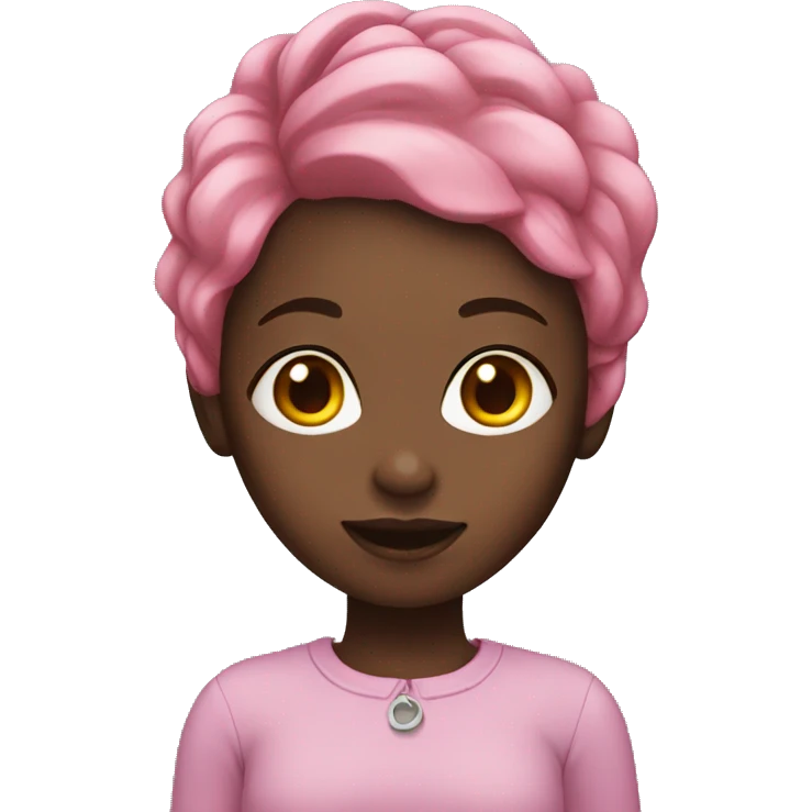 black girl with pink hair emoji