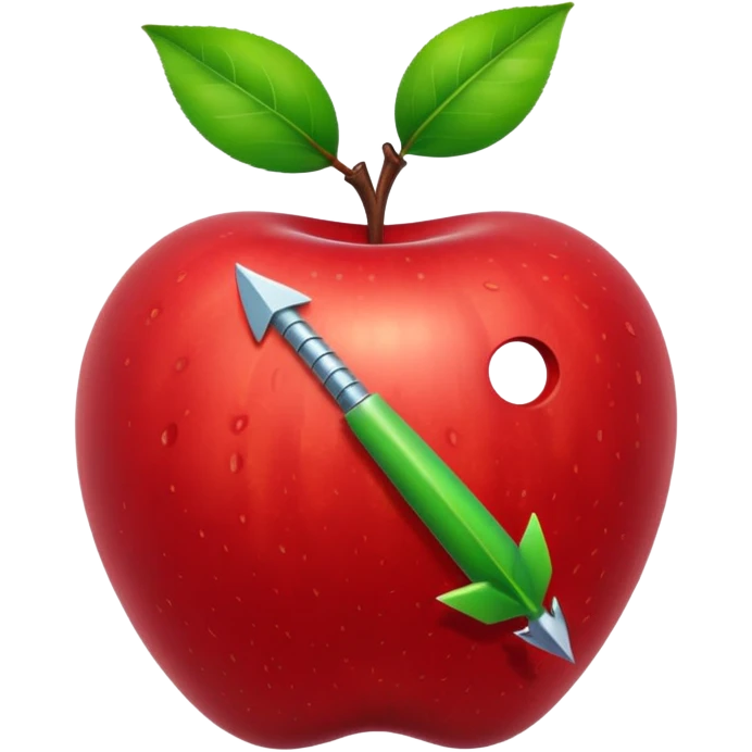 arrow in apple with worm emoji