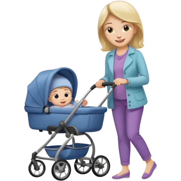lady shopping with baby emoji